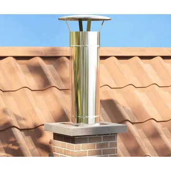 vidaXL Rozšíření komína Stříbrná 35 x 35 x 82 cm Nerezová ocel [42008450]