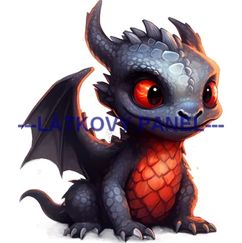 Látkový panel - Dráček - DE-237 Velikost: 15x15cm, Materiál: Kočárkovina