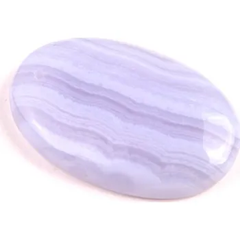 Přírodní kámen Vrtaný kabošon Blue Lace Achát č.V81 (42x26x7mm)