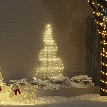 Vánoční dekorace vidaXL LED vánoční stromeček se zemními hroty Teplá bílá 182 cm kov [42018737]