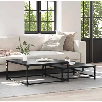 Konferenční stolek vidaXL Konferenční stolek 2 pcs Černý dub kompozitní dřevo [881895]