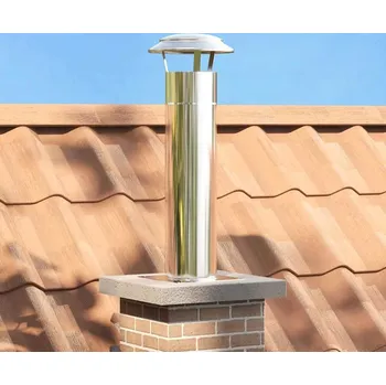 vidaXL Prodloužení komínové hlavy Stříbrná 26 x 26 x 50 cm [42008440]