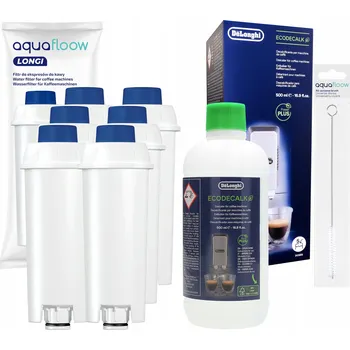 Kávovar Odvápňovač DeLonghi EcoDecalk DLSC500 + AquaFloow 6x filtr + čistič