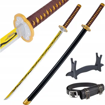 Replika zbraně Katana Meč Demon Slayer Zenitsu Agatsuma's Nichirin Dřevěný JT10053