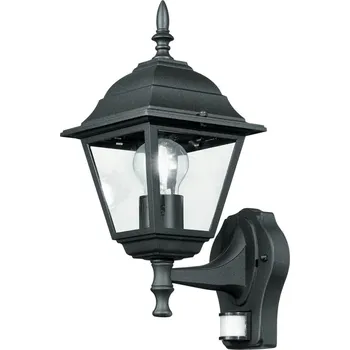 Venkovní osvětlení FANEUROPE Venkovní nástěnné svítidlo UP ROMA černá se senzorem, 1xE27, IP44, 19,5 x 39 x 14,6 cm - FANEUROPE FAN LANT-ROMA/AP1A-S