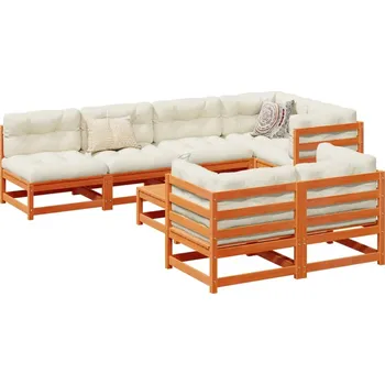 Zahradní sestava zahrada-XL 8dílná zahradní sedací souprava podušky voskově hnědá borovice 3299347