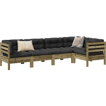 Zahradní sestava zahrada-XL 5dílná zahradní sedací souprava a podušky impregnovaná borovice 3299440