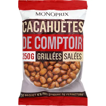 Monoprix Pražené a solené arašídy ve slupce 250g