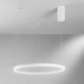 FANEUROPE Závěsné LED svítidlo HOOP bílá, 30 W, 4500 lm, CCT, 60 x 150 cm - FANEUROPE FAN LED-HOOP-S60-BCO