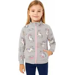 Zateplená dívčí mikina se zipem s jednorožcem GM9771 Velikost: 104, Barva: Šedá