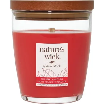 Svíčka Sójová vonná svíčka Nature's Wick by WoodWick REDBERRY & NUTMEG (Červený rybíz a muškátový oříšek)