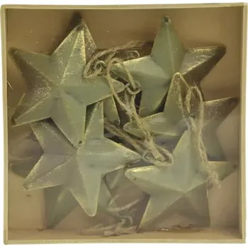 Vánoční dekorace Závěsná dekorace HVĚZDA, kov, zelená/zlatá