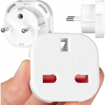 Cestovní adaptér REDUKCE ANGLICKÁ ZÁSUVKA NA ČESKOU PL EU UK ADAPTÉR DO ZÁSUVKY VAYOX