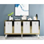 Bare komoda na nožičkách, bílá / zlatá