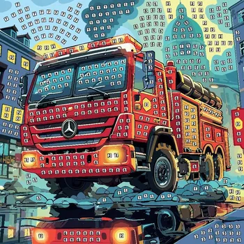 ostatní stavebnice Sada pěnových samolepek, brokátová mozaika Hasiči 3D 642423