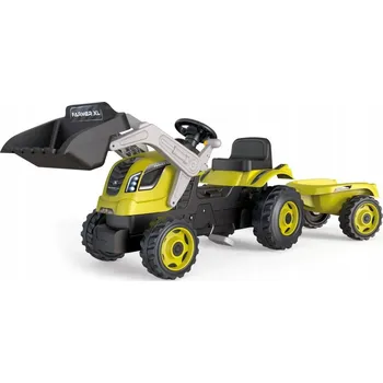autíčko SMOBY TRAKTOR FARMER MAX ŠLAPACÍ S PŘÍVĚSEM A LŽÍCÍ PRO DĚTI ZELENÝ