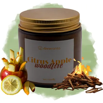 Svíčka Sójová vonná svíčka CITRUS APPLE & WOODFIRE 120 ml Přírodní svíčka