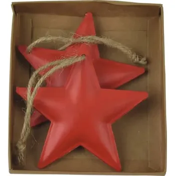 Vánoční dekorace Závěsná dekorace hvězda RED, kov, červená