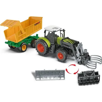 RC model auta Korody Toys Korody Traktor s vozíkem a XL příslušenstvím 1:24, světla, zvuk, natahovací - expresní doprava