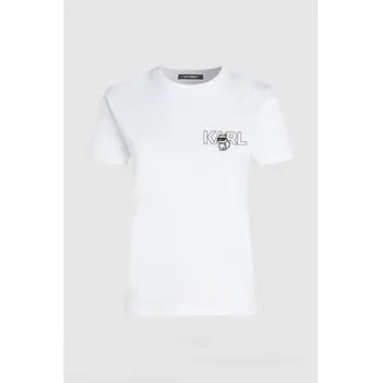 Dámské tričko TRIČKO KARL LAGERFELD IKON SEASONAL SLIM FIT T-SHIRT WHITE