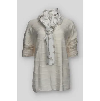 Dámská halenka Halenka "V" výstřih šátek MY STYLE barva: bílá-smetanová