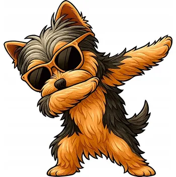 Samolepicí dekorace na vozidlo NÁLEPKA na Auto | TANČÍCÍ PES Jorkšírský teriér Yorkshire Terrier Legrační