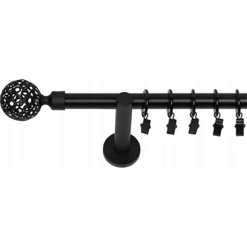 Obraz GARNÝŽ JEDNODUCHÝ 200 CM 19 MM ČERNÝ MAT MOON TICHÁ KOLEČKA NA ŽABKY