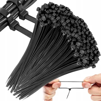 Stahovací páska Kabelové vázací pásky, vázací STAHOVACÍ PÁSKY černé, pevné, 3,5x200mm, 100 ks VAYOX