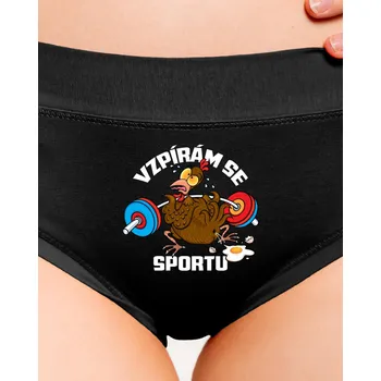 Souprava dámského spodního prádla Bastard Vzpírám se sportu dámské kalhotky Black