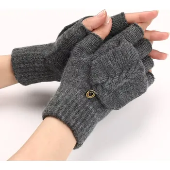 Rukavice Lifestyle rukavice bez prstů s klopou Euloge Šedé