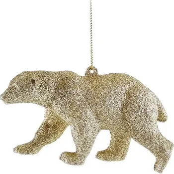 Vánoční dekorace Závěsná dekorace ATARI, lední medvěd, zlatá, 6cm
