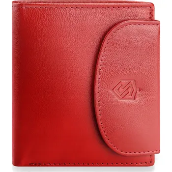 Peněženka Stevens červená malá kožená se zápinkou a RFID ochranou