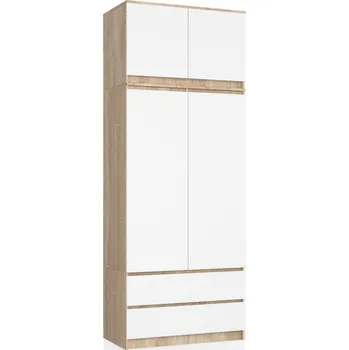 Šatní skříň Skříň Akord S90 2D 2SZ 90 x 234 x 51 cm dub sonoma