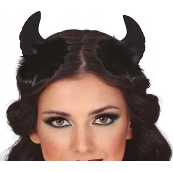 Karnevalový doplněk ROHY ČERTA ČERNÉ ČERTICE HALLOWEEN DOPLNĚK KE KOSTÝMU DÉMON SATAN