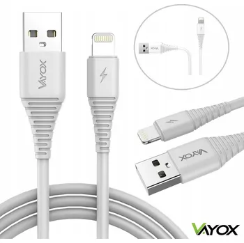 Datový kabel Kabel Vayox USB - Apple Lightning 1 m bílý