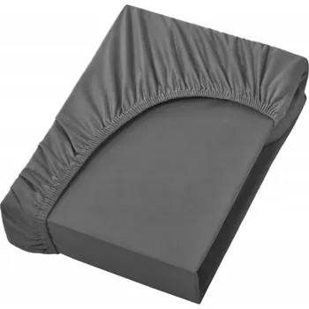 Prostěradlo Saténové bavlna Prostěradlo 90x200cm S FLEXIBILNÍM PÁSKEM, TMAVĚ ŠEDÉ