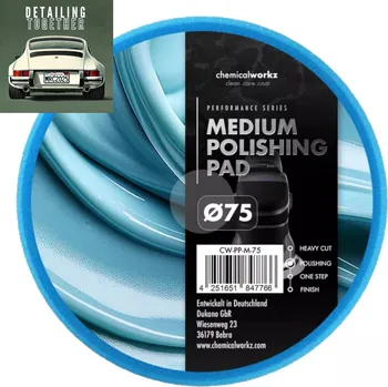 Brusný kotouč Chemicalworkz Medium Leštící Kotouč 75mm Modrý - Středně Brusný
