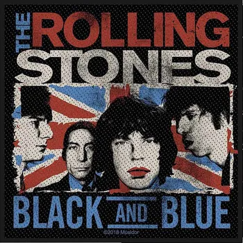 Nášivka The Rolling Stones tkaná nášivka PES 100x100 mm, Black &amp; Blue