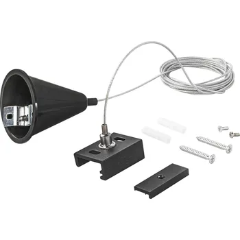 Bodové svítidlo FANEUROPE 3‑fázový systém RAIL sada 4 kabelů 3 m pro závěsné svítidlo šestivodičového DALI lištového systému, černá - FANEUROPE FAN LED-RAIL-S-3-DA-NER