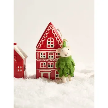 Vánoční dekorace Sinsay - Vánoční dekorace ve tvaru myši - zelená - 602GF-77X - 602GF-77X-ONE