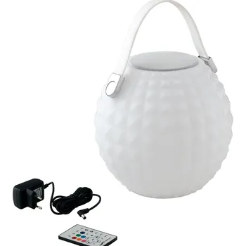 Venkovní osvětlení FANEUROPE Nabíjecí venkovní lampa Geco, bílá, LED 3 W, 240 lm, RGBW, stmívatelná, IP44, s reproduktorem a Bluetooth, vč. dálkového ovladač - FANEUROPE FAN I-GECO-DJ-L25