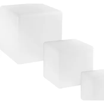 Venkovní osvětlení FANEUROPE Nabíjecí venkovní svítidlo LED Geco, bílé, 4 W, 240 lm, RGBW, stmívatelné, IP65, vč. dálk. ovl., 40 x 40 x 40 cm - FANEUROPE FAN I-GECO-CUBO-L40