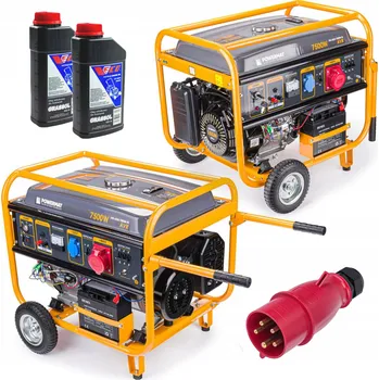 Elektrocentrála Přenosná elektrocentrála třífázová Powermat 7500 W benzínová