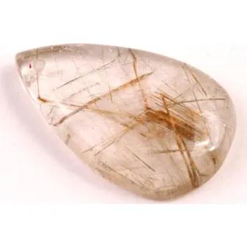 Přírodní kámen Vrtaný kabošon Zelený Rutil č.V79 (29x18x7mm)