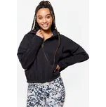 DOMYOS Dámská fitness mikina s kapucí a dlouhým rukávem L ČERNÁ