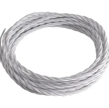 Příslušenství pro svítidlo FANEUROPE Elektrický látkový kabel Clay Tessuto, bílý, 2 x 0,75 mm², 2500 cm - FANEUROPE FAN I-CLAY-CAVO-R25 BCO