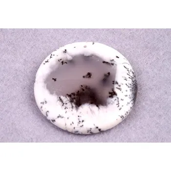 Přírodní kámen Vrtaný kabošon Dendrite Opal č.V7 (33x6mm)