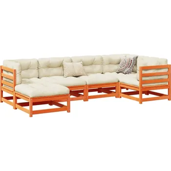 Zahradní sestava zahrada-XL 6dílná zahradní sedací souprava podušky voskově hnědá borovice 3299524