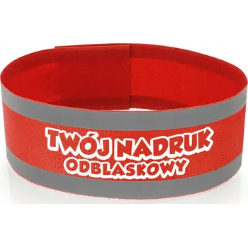 Reflexní pásek na ruku + vlastní potisk LOGO červený