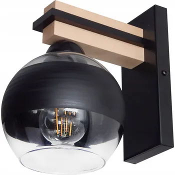 LAMPA KINKIET ŚCIENNY STROPNÍ SVÍTIDLO K-CS E27 DREWNO SKLO DO OBÝVACÍHO POKOJE CHODBA HALA